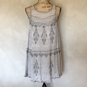 Free People sleeveless beaded tunic dress